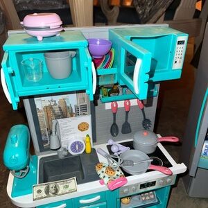 Deluxe Teal Toy Kitchen Set with Accessories